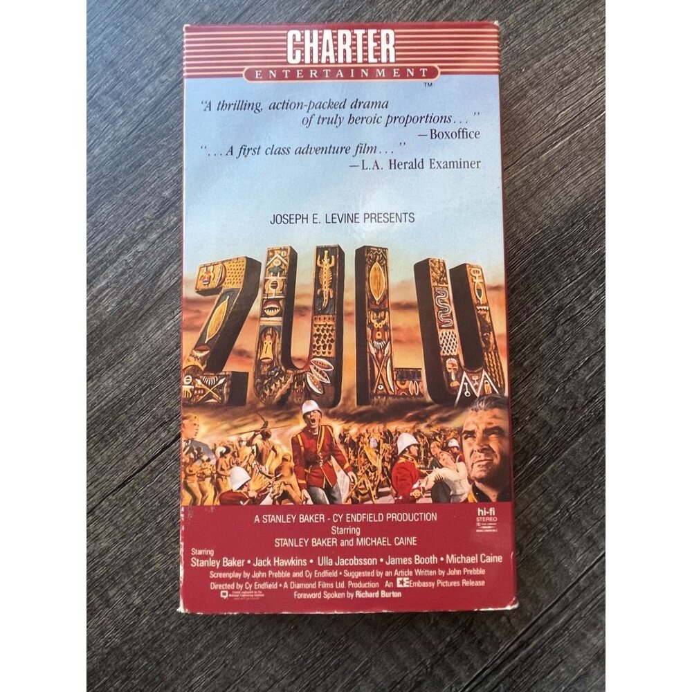 ZULU VHS Movie - Classic Vintage 1964 War Drama Film Michael Caine